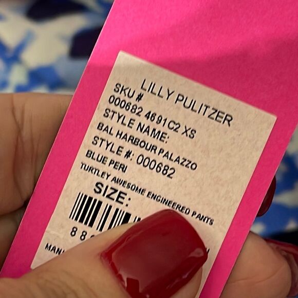 NWT Lilly Pulitzer Bal Harbour Palazzo Pants Blue Peri Turtley - Picture 4 of 4